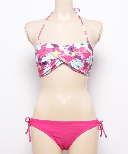 KOBE LETTUCE（コウベレタス）の「ホルター⇔ベアの2wayツイストデザインビキニ【水着上下セットアップ】（水着・レディース・ブラック/カーキ/ブラック系その他/ピンク/ブラック系その他2/オレンジ系その他/オフホワイト/ピンク系その他/ベージュ・FREE）」の8枚目の写真