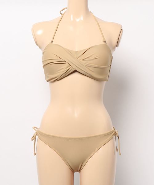 KOBE LETTUCE（コウベレタス）の「ホルター⇔ベアの2wayツイストデザインビキニ【水着上下セットアップ】（水着・レディース・ブラック/カーキ/ブラック系その他/ピンク/ブラック系その他2/オレンジ系その他/オフホワイト/ピンク系その他/ベージュ・FREE）」の16枚目の写真