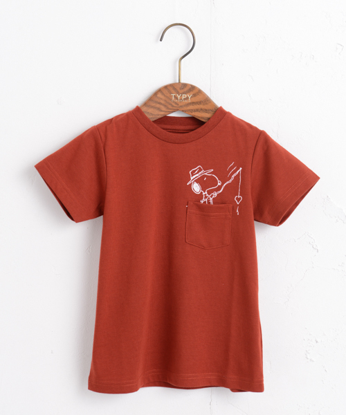 Snoopy スヌーピー の 親子お揃い キッズピーナッツコラボポケットtee Tシャツ カットソー Wear