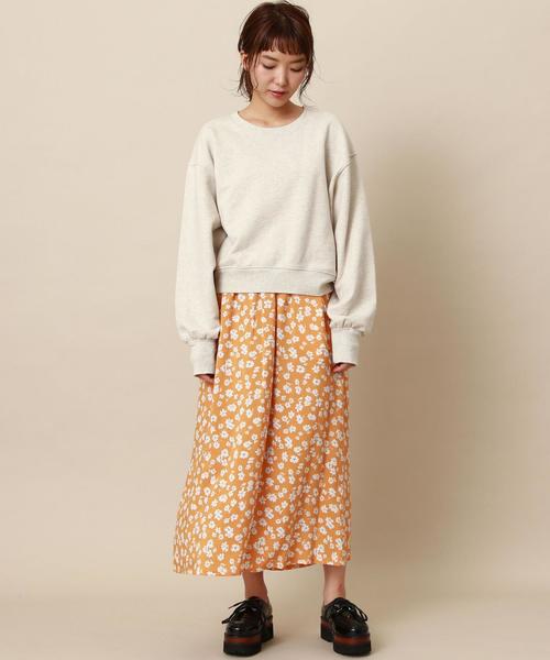 Another Edition(アナザーエディション)の「【WEB限定】ウラケトップス×フラワープリントスカート(ワンピース・レディース・グレー/ナチュラル・FREE)」の7枚目の写真