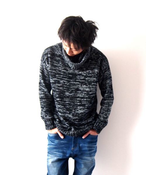 BEATJIVE（ビートジャイブ）の「タートルネックビッグシルエットローゲージニットセーター（ニット/セーター・メンズ・チャコールグレー/ブラック/ブラック系その他・FREE）」の9枚目の写真