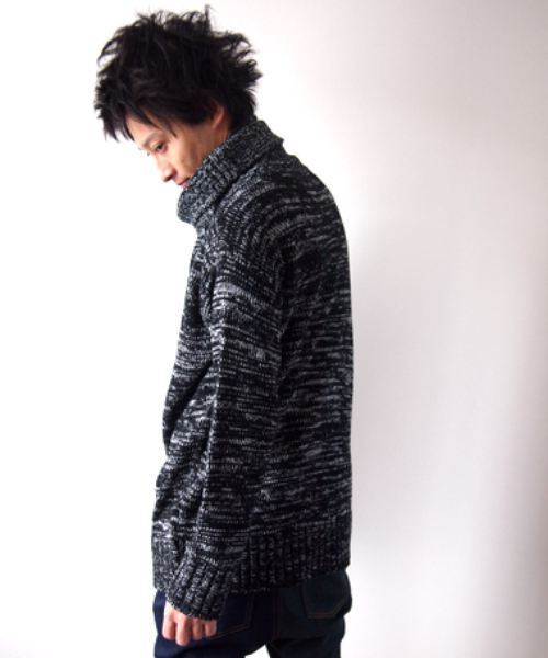 BEATJIVE（ビートジャイブ）の「タートルネックビッグシルエットローゲージニットセーター（ニット/セーター・メンズ・チャコールグレー/ブラック/ブラック系その他・FREE）」の12枚目の写真