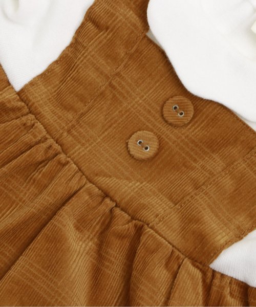 apres les cours（アプレレクール）の「秋の森刺繍ベビーワンピブルマセット（ロンパース・キッズ・ネイビー/キャメル・70/80）」の8枚目の写真