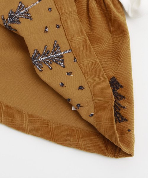 apres les cours（アプレレクール）の「秋の森刺繍ベビーワンピブルマセット（ロンパース・キッズ・ネイビー/キャメル・70/80）」の7枚目の写真