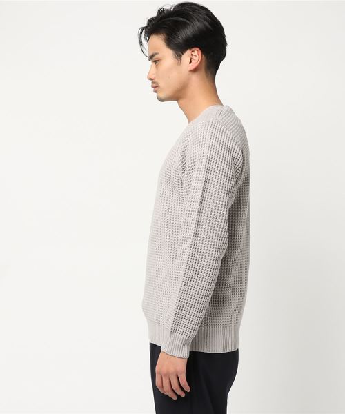 AZUL by moussy（アズールバイマウジー）の「Washable畦Vネックプルオーバー（ニット/セーター・メンズ・ホワイト/トップグレー/ブラック/ネイビー・LARGE/MEDIUM/SMALL/X-LARGE/X-SMALL）」の5枚目の写真