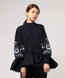CLANE（クラネ）の「【CLANE】EMBROIDERTY FRILL KNIT TOPS（シャツ