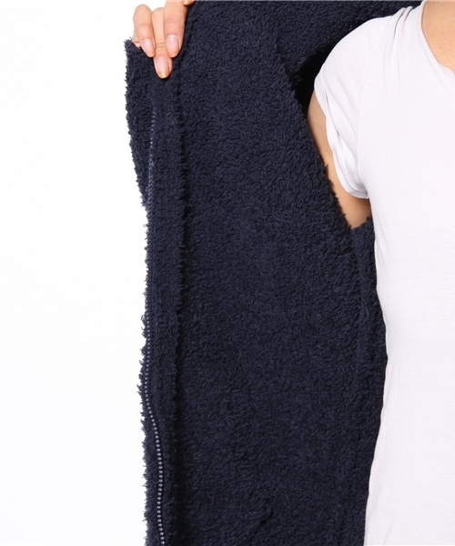 BAREFOOT DREAMS（ベアフットドリームズ）の「C595 Women`s Long Zip Hoodie  with stripe　　（パーカー・レディース・ストーン/ネイビー・X-SMALL/SMALL）」の9枚目の写真