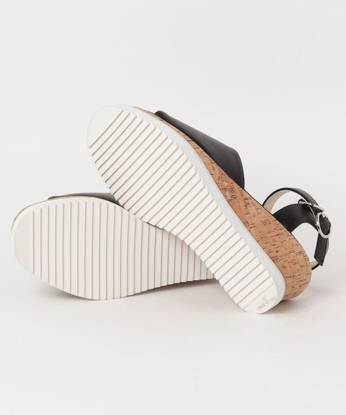 KOBE LETTUCE（コウベレタス）の「コルク調プラットフォームサンダル/アンクルストラップ/レディース/シューズ/ウェッジソール/スポサン[I1549]神戸レタス（サンダル・レディース・シルバー/ブラック/アイボリー/ブラウン・L/LL/M/S）」の5枚目の写真