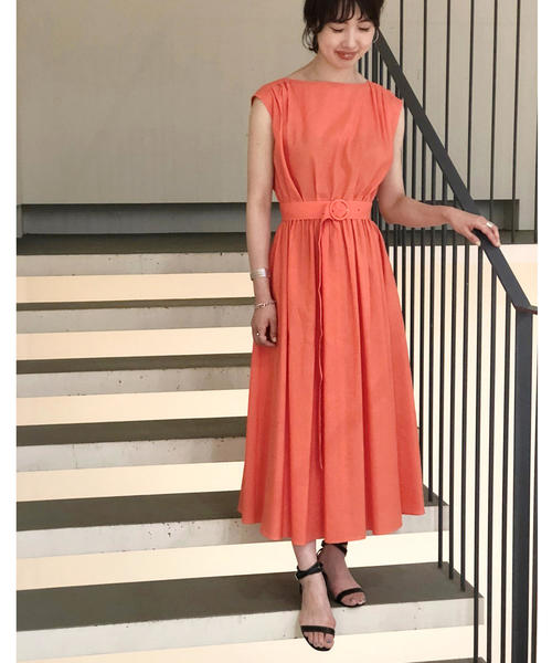 Ballsey ボールジィ の リネンコットン ベルテッドワンピース ワンピース Wear