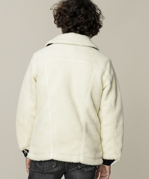 Wrangler（ラングラー）の「Wrangler/別注ボア　ランチコート（ブルゾン・メンズ・ブラック/ホワイト・SMALL/MEDIUM/LARGE）」の6枚目の写真