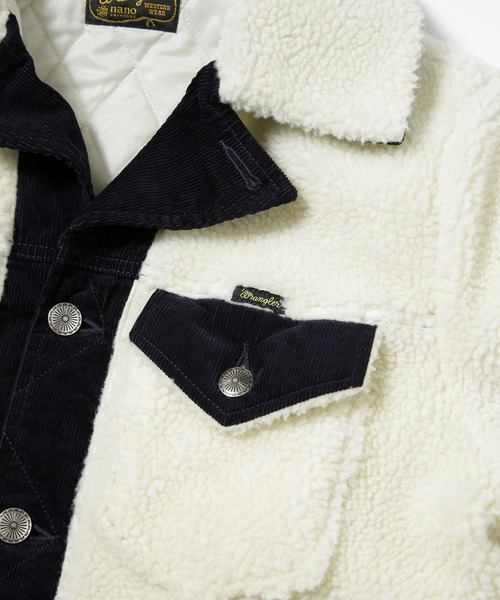 Wrangler（ラングラー）の「Wrangler/別注ボア　ランチコート（ブルゾン・メンズ・ブラック/ホワイト・SMALL/MEDIUM/LARGE）」の11枚目の写真