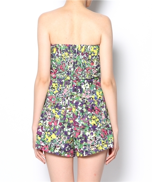 TOPSHOP（トップショップ）の「FLORAL DOT BANDEAU PLAYSUIT（サロペット/オーバーオール・レディース・マルチ・10/8/6）」の3枚目の写真