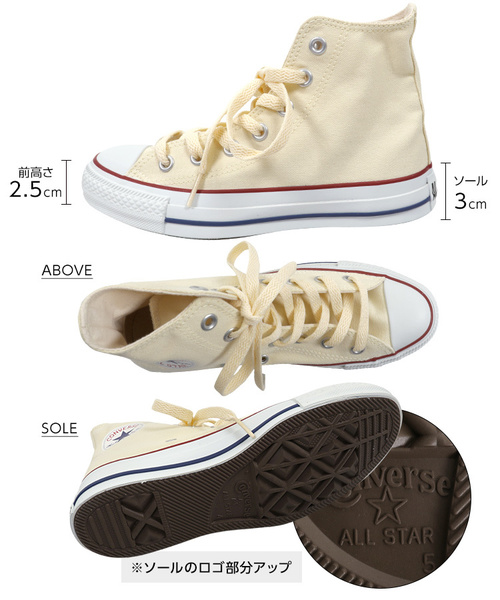 CONVERSE(コンバース)の「【CONVERSE】CANVAS ALLSTAR Hi コンバースオールスターキャンバスハイカットスニーカー(スニーカー・レディース・ホワイト/チャコールグレー/ブラック/レッド/ホワイト系その他・LL/S/M/L)」の10枚目の写真