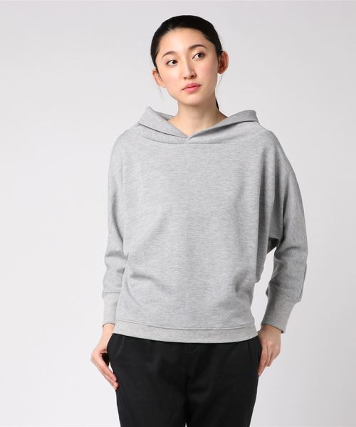 Editt by YECCA VECCA（エディットバイイェッカヴェッカ）の「・変型ネックドルマンプルオーバー（Tシャツ/カットソー・レディース・杢グレー/キャメル/ダークネイビー・FREE）」の13枚目の写真