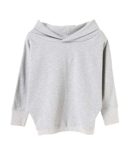 Editt by YECCA VECCA（エディットバイイェッカヴェッカ）の「・変型ネックドルマンプルオーバー（Tシャツ/カットソー・レディース・杢グレー/キャメル/ダークネイビー・FREE）」の5枚目の写真