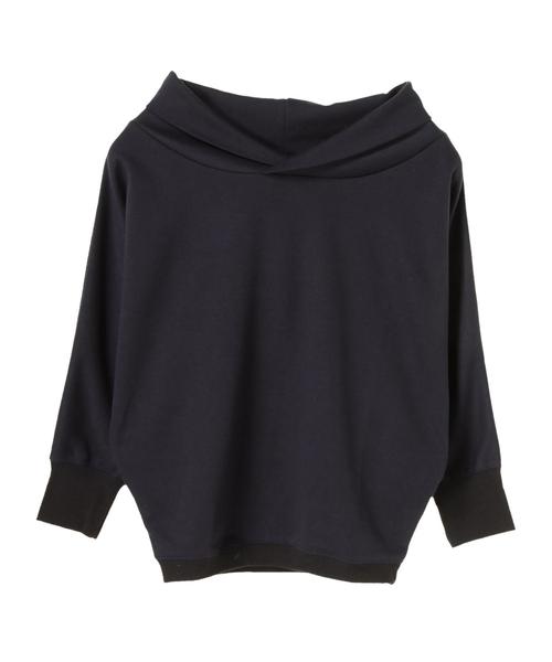 Editt by YECCA VECCA（エディットバイイェッカヴェッカ）の「・変型ネックドルマンプルオーバー（Tシャツ/カットソー・レディース・杢グレー/キャメル/ダークネイビー・FREE）」の7枚目の写真