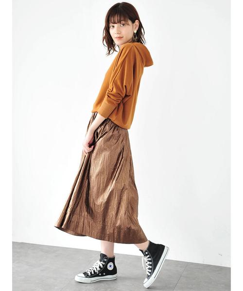 Editt by YECCA VECCA（エディットバイイェッカヴェッカ）の「・変型ネックドルマンプルオーバー（Tシャツ/カットソー・レディース・杢グレー/キャメル/ダークネイビー・FREE）」の10枚目の写真