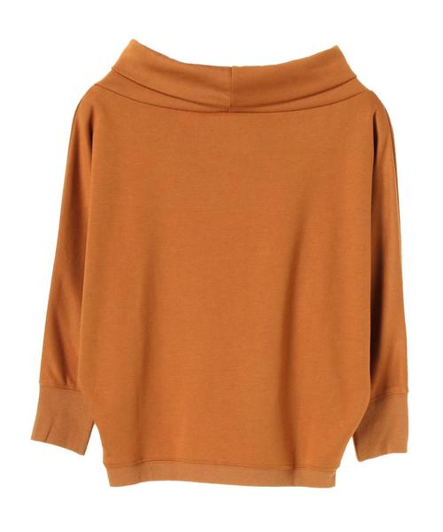 Editt by YECCA VECCA（エディットバイイェッカヴェッカ）の「・変型ネックドルマンプルオーバー（Tシャツ/カットソー・レディース・杢グレー/キャメル/ダークネイビー・FREE）」の4枚目の写真