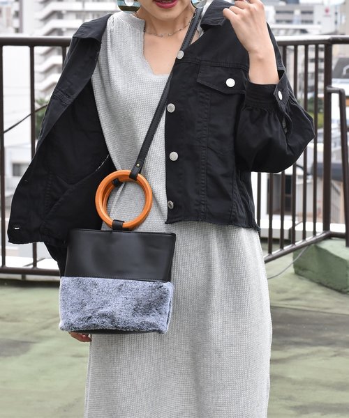 LHELBIE(レルビエ)の「楽チンワッフルVネックロングスリットワンピース(ワンピース・レディース・ブラック/グレー/カーキ・M)」の14枚目の写真