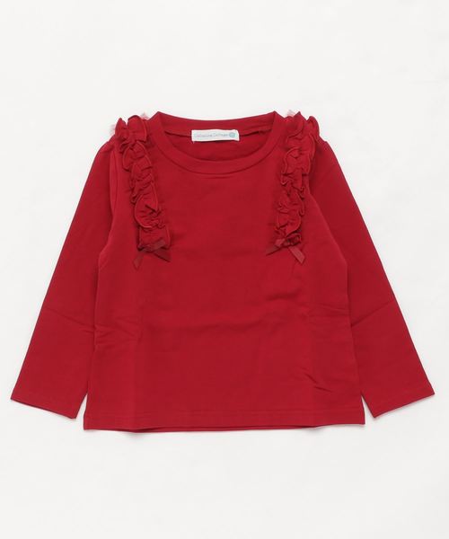 Catherine Cottage（キャサリンコテージ）の「フリルリボントップス（スウェット・キッズ・ブラック/ネイビー/グレー/レッド/ピンク/ライラック・110/140/120/130）」の6枚目の写真