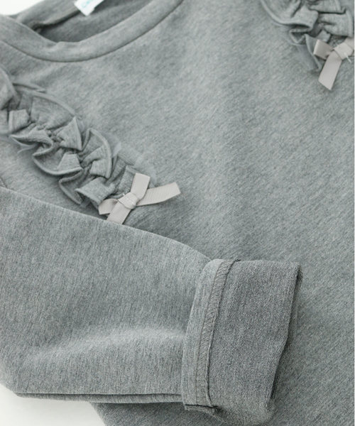 Catherine Cottage（キャサリンコテージ）の「フリルリボントップス（スウェット・キッズ・ブラック/ネイビー/グレー/レッド/ピンク/ライラック・110/140/120/130）」の10枚目の写真