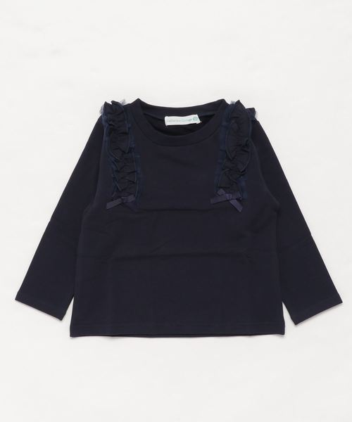 Catherine Cottage（キャサリンコテージ）の「フリルリボントップス（スウェット・キッズ・ブラック/ネイビー/グレー/レッド/ピンク/ライラック・110/140/120/130）」の3枚目の写真