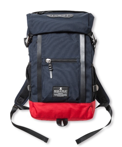 MAKAVELIC(マキャベリック)の「【62】【MAKAVELIC】CHASE DOUBLE LINE BACKPACK(バックパック/リュック・メンズ・ライトグレー/ダークグレー/ネイビー/ブラック/ネイビー系・FREE)」の1枚目の写真