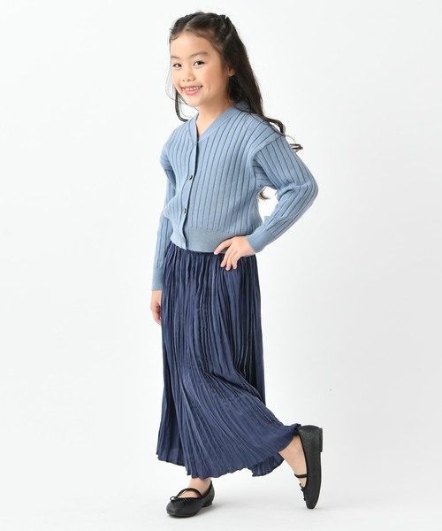 DISCOAT（ディスコート）の「【キッズ】サテンランダムプリーツスカート（スカート・キッズ・ミント/ネイビー/バイオレット・120/130/140）」の3枚目の写真