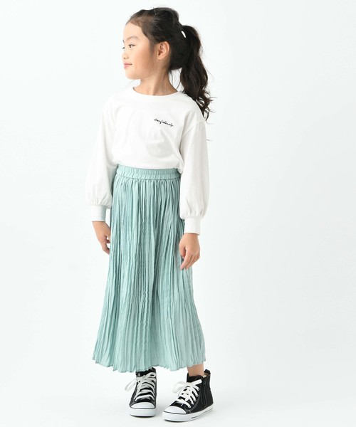 DISCOAT（ディスコート）の「【キッズ】サテンランダムプリーツスカート（スカート・キッズ・ミント/ネイビー/バイオレット・120/130/140）」の8枚目の写真