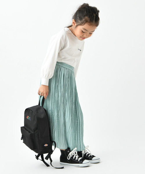 DISCOAT（ディスコート）の「【キッズ】サテンランダムプリーツスカート（スカート・キッズ・ミント/ネイビー/バイオレット・120/130/140）」の9枚目の写真