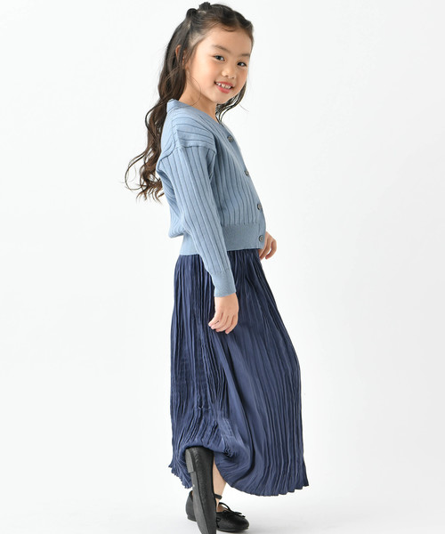 DISCOAT（ディスコート）の「【キッズ】サテンランダムプリーツスカート（スカート・キッズ・ミント/ネイビー/バイオレット・120/130/140）」の10枚目の写真