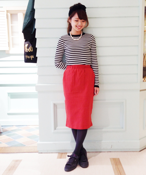 Kastane（カスタネ）の「【Kastane]】無地2wayタイトスカート（スカート・レディース・ネイビー/オレンジ/グリーン・FREE）」の3枚目の写真