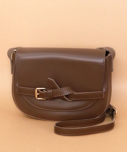 florist(フローリスト)の「タイベルトプレーンショルダーバッグ(ショルダーバッグ・レディース・ホワイト/ブラック/ブラウン/キャメル・FREE)」の1枚目の写真