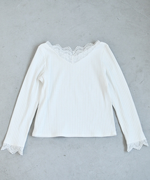 PairPair | スカラップレースリブロンT(Tシャツ/カットソー)