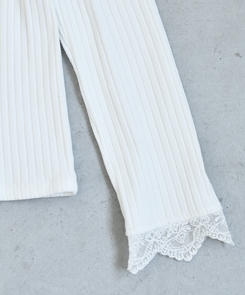 PairPair(ペアペア)の「スカラップレースリブロンT(Tシャツ/カットソー・レディース・ブラック/オフホワイト・FREE)」の15枚目の写真