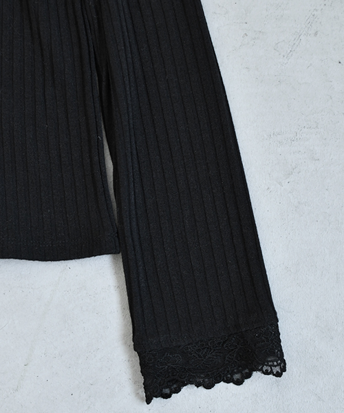 PairPair(ペアペア)の「スカラップレースリブロンT(Tシャツ/カットソー・レディース・ブラック/オフホワイト・FREE)」の19枚目の写真