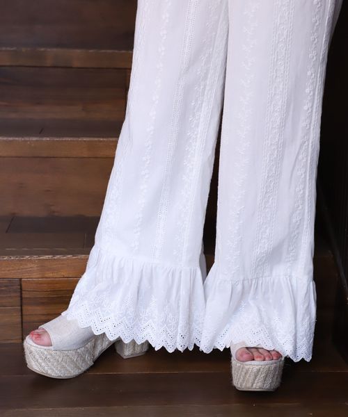one after another NICE CLAUP(ワンアフターアナザーナイスクラップ)の「サスペンダー付レースアップワイドパンツ(その他パンツ・レディース・ブラック/ブラウン/オフホワイト/ブルー・FREE)」の17枚目の写真