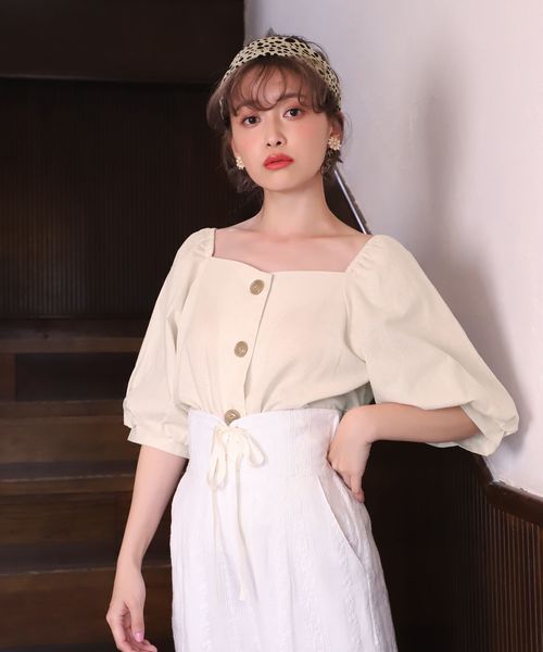 one after another NICE CLAUP(ワンアフターアナザーナイスクラップ)の「サスペンダー付レースアップワイドパンツ(その他パンツ・レディース・ブラック/ブラウン/オフホワイト/ブルー・FREE)」の18枚目の写真