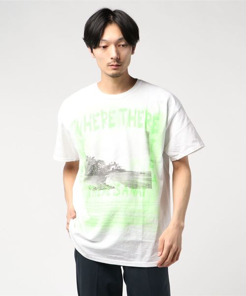 JACKROSE（ジャックローズ）の「JE・スプレーロゴTシャツ（Tシャツ/カットソー・メンズ・ピンク/グリーン・M/L）」の6枚目の写真