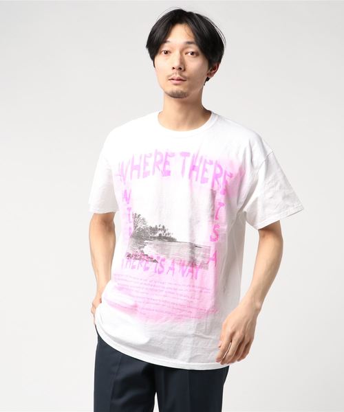 JACKROSE（ジャックローズ）の「JE・スプレーロゴTシャツ（Tシャツ/カットソー・メンズ・ピンク/グリーン・M/L）」の5枚目の写真