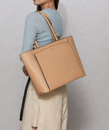 【Ungrid/アングリッド】通勤、通学、リクルート　多機能マルチ　ラージA4トートバッグ 　多ポケット収納　キーリング付　タブレット保護ポケット付