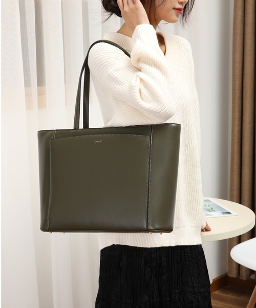 Ungrid(アングリッド)の「【Ungrid/アングリッド】通勤、通学、リクルート 多機能マルチ ラージA4トートバッグ 多ポケット収納 キーリング付 タブレット保護ポケット付(トートバッグ・レディース・ダークブラウン/アイボリー/ブラック/ベージュ/ネイビー/キャメル/カーキ/ベージュ系その他/ワイン・FREE)」の6枚目の写真