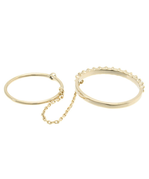 Kastane（カスタネ）の「【Kastane】チェーンリング（リング・レディース・グリーン系その他/シルバー/ゴールド・FREE）」の4枚目の写真