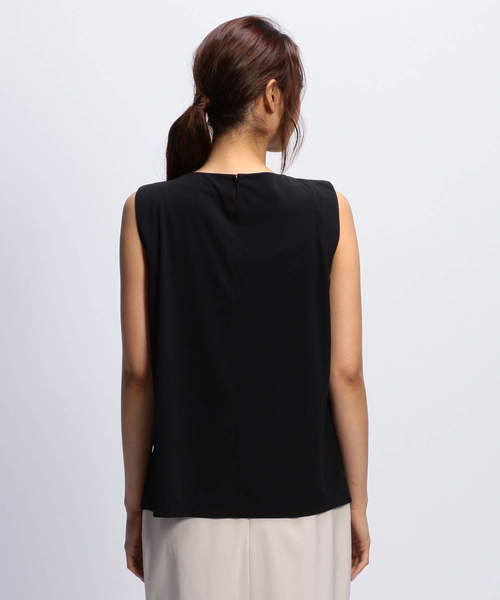 NARACAMICIE（ナラカミーチェ）の「合繊スムースランダムタックプルオーバーブラウス（Tシャツ/カットソー・レディース・ホワイト/ブラック・LARGE/MEDIUM）」の16枚目の写真