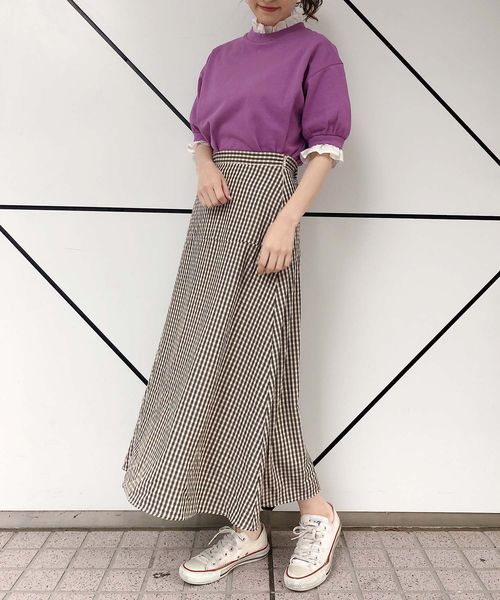 one after another NICE CLAUP（ワンアフターアナザーナイスクラップ）の「【ZOZO限定】開襟セットアップ（ワンピース・レディース・ブラウン系その他/その他/ベージュ系その他/ドット/チェック・FREE）」の11枚目の写真