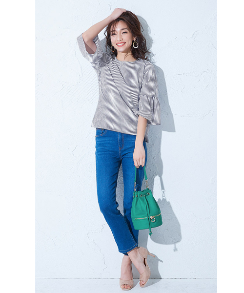 Pierrot（ピエロ）の「2wayデザイン巾着バッグ（トートバッグ・レディース・ホワイト/グレイッシュベージュ/グリーン・FREE）」の20枚目の写真