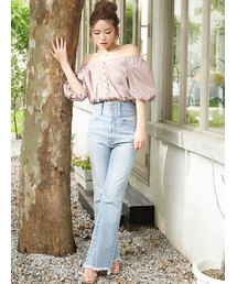 Darich | バックレースフレアデニムパンツ(デニムパンツ)