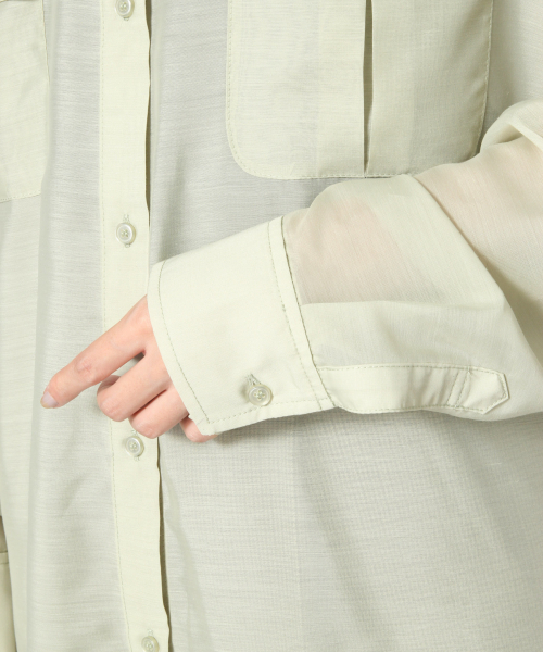 LOWRYS FARM（ローリーズファーム）の「シアーＣＰＯシャツ　849026（シャツ/ブラウス・レディース・ベージュ/ブラウン/グリーン・FREE）」の8枚目の写真