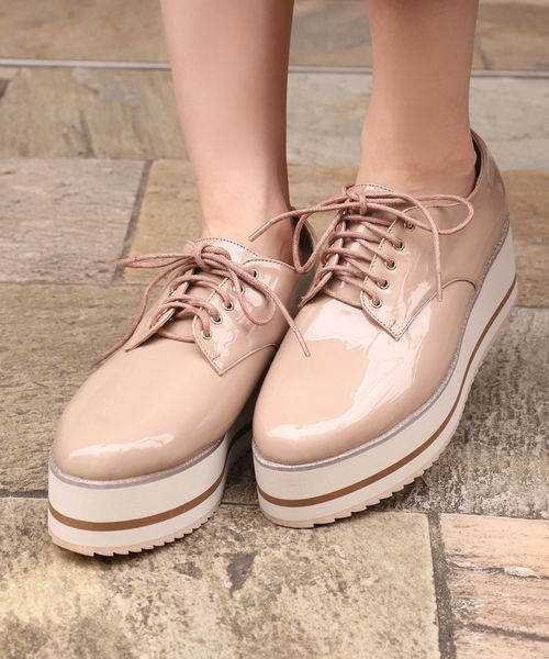 one after another NICE CLAUP（ワンアフターアナザーナイスクラップ）の「レースアップ 厚底シューズ（その他シューズ・レディース・ブラック/アイボリー/モカ・SMALL/MEDIUM/LARGE）」の3枚目の写真