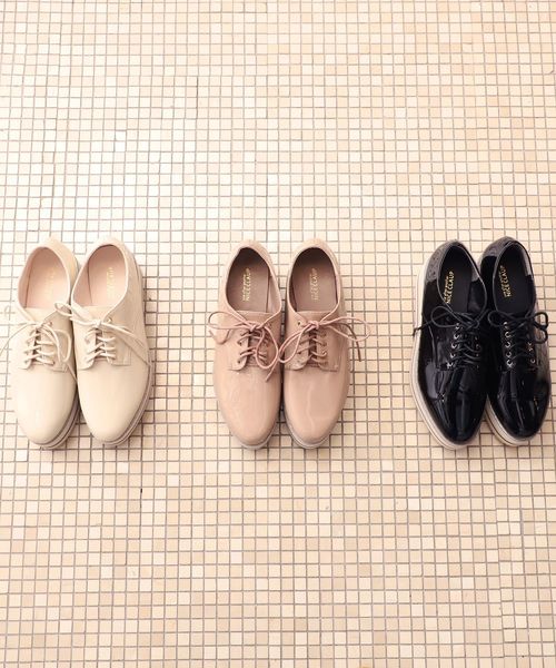 one after another NICE CLAUP（ワンアフターアナザーナイスクラップ）の「レースアップ 厚底シューズ（その他シューズ・レディース・ブラック/アイボリー/モカ・SMALL/MEDIUM/LARGE）」の6枚目の写真